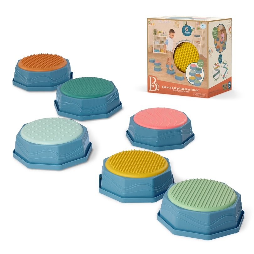 Set of colorful textured balance stepping stones